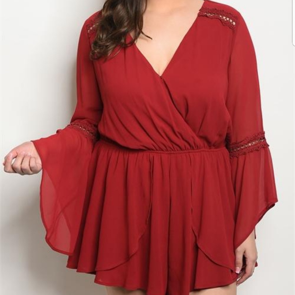 Plus Size Bell Sleeve Romper